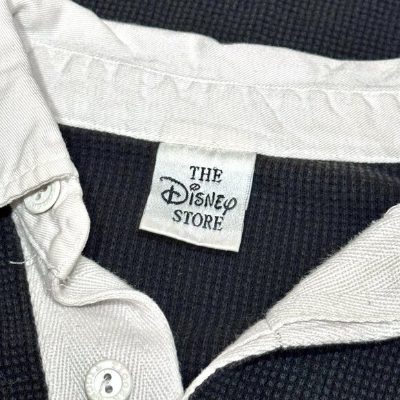 Vtg Disney Store Winnie the Pooh Tigger Waffle Henley Shirt Contrast Collar - Picture 2 of 16